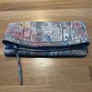 Hobo Lizard Floral Clutch